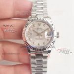 Perfect Replica Lady Rolex Star Diamond Replica Datejust Silver Dial Presidential Watch